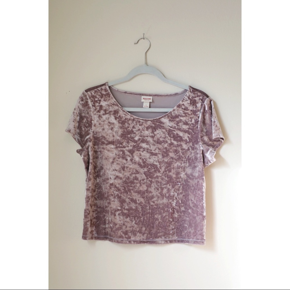 lavender velvet crop top